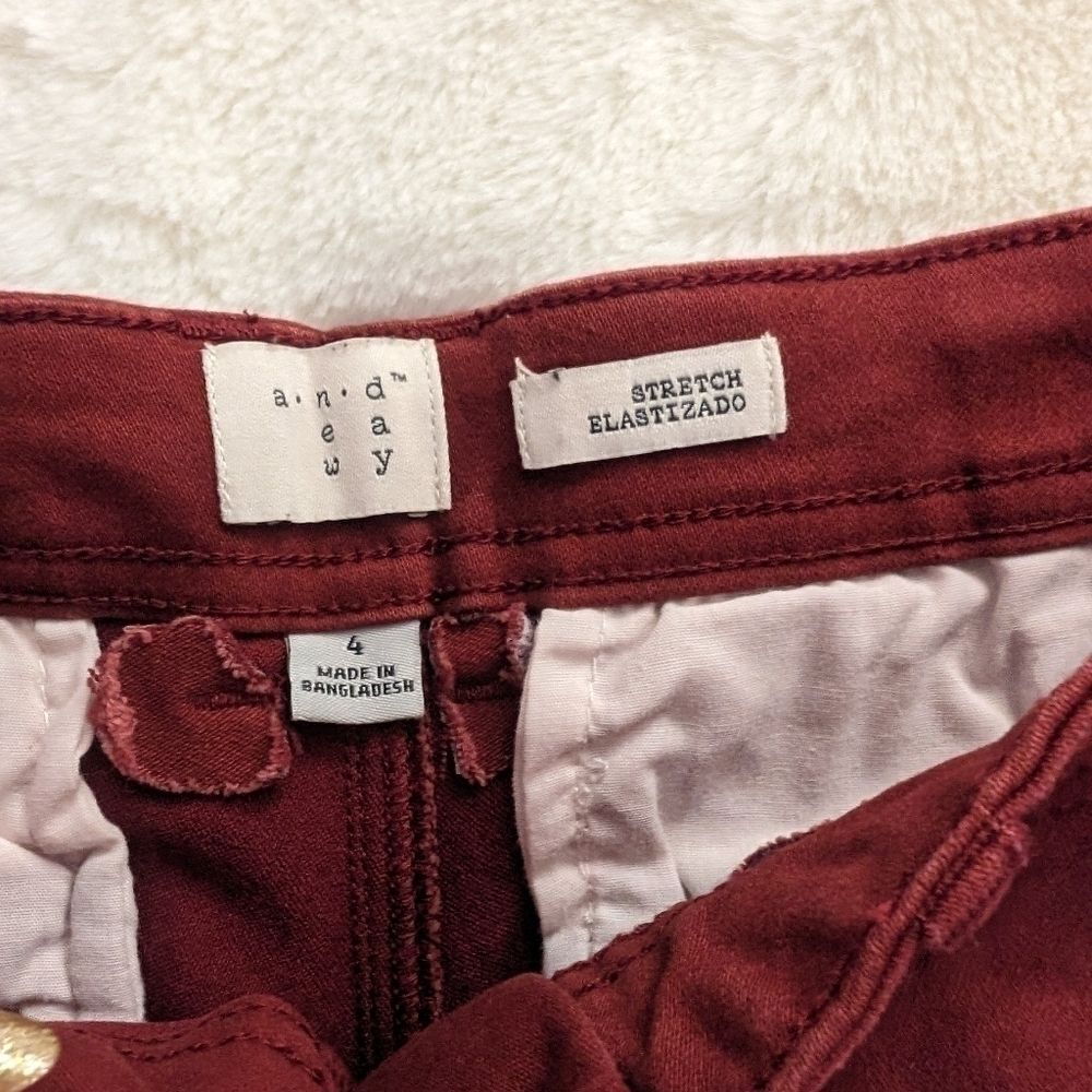💕 3 for 12💕A new day Red Skinny Pants Size 4 - Picture 3 of 3